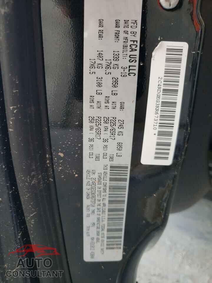 DODGE CARAVAN 2019 - 2C4RDGEG3KR673710