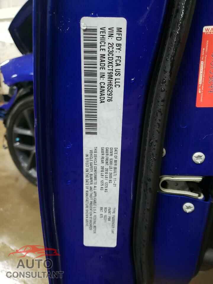 DODGE CHARGER 2021 - 2C3CDXCT9MH652976