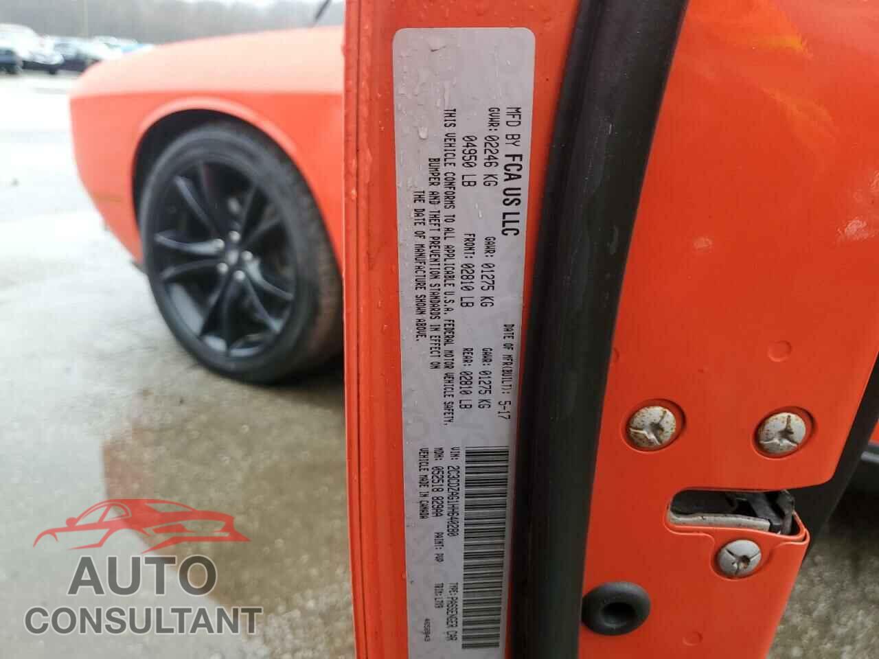 DODGE CHALLENGER 2017 - 2C3CDZAG1HH640280