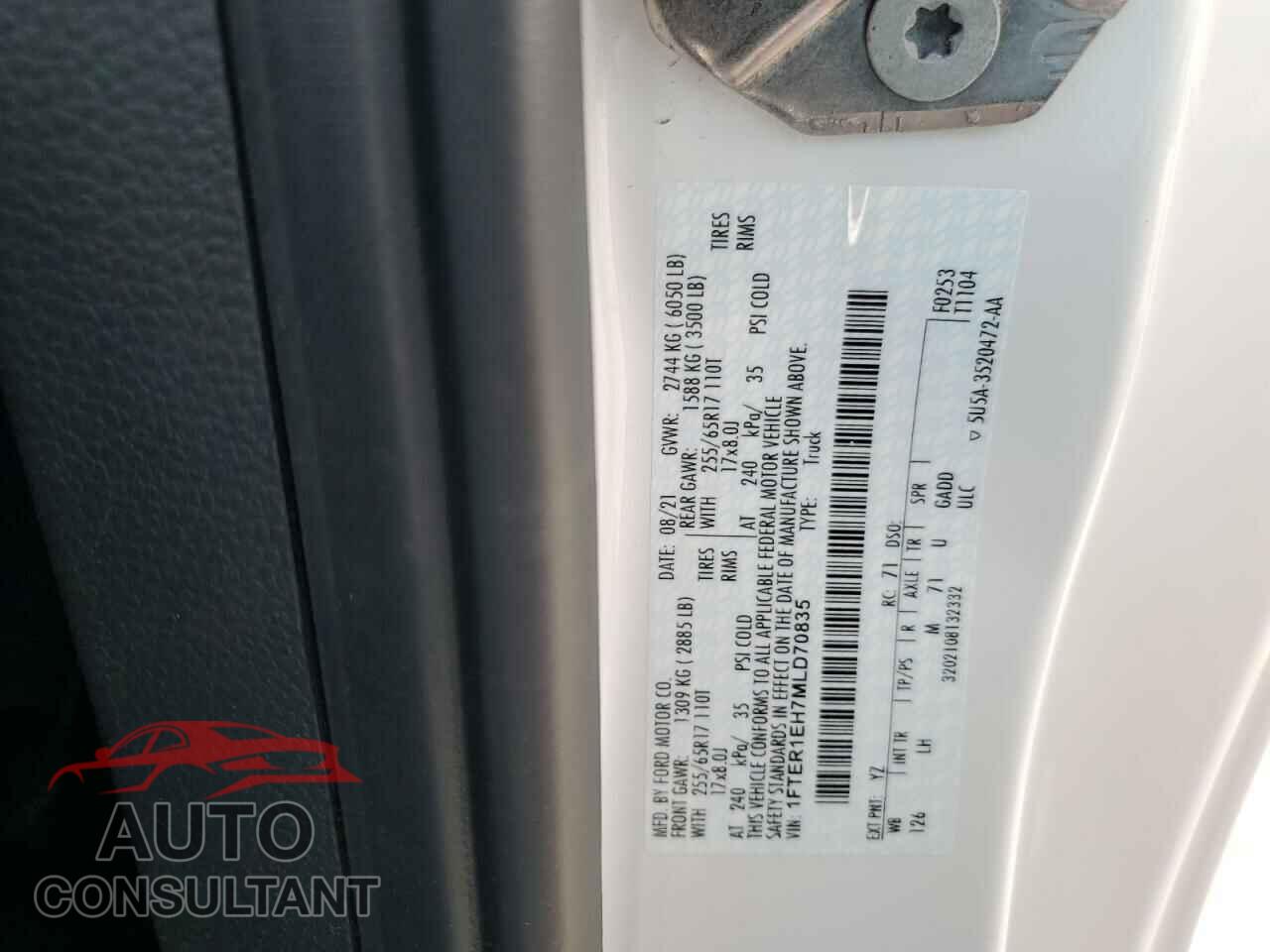 FORD RANGER 2021 - 1FTER1EH7MLD70835
