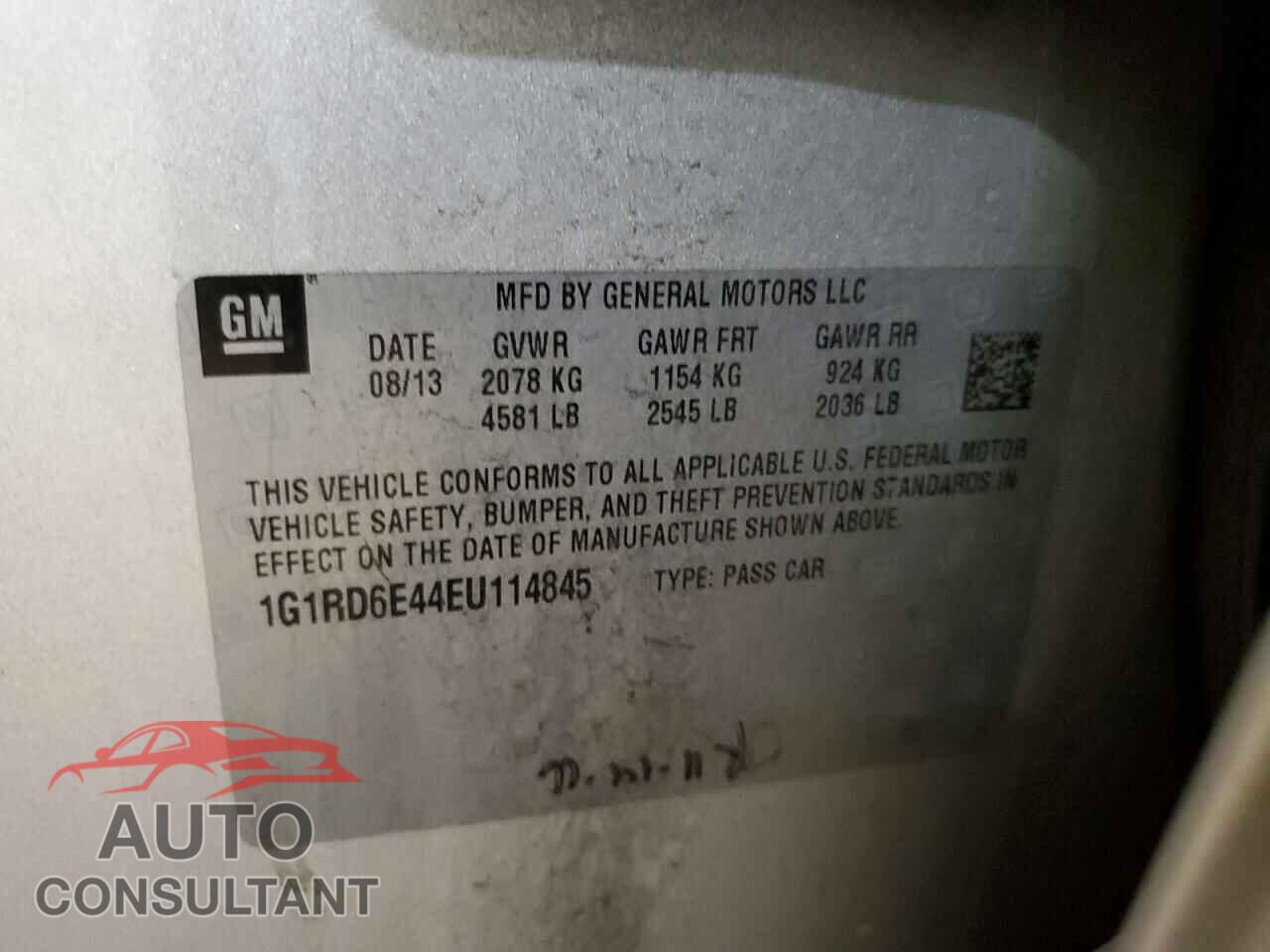 CHEVROLET VOLT 2014 - 1G1RD6E44EU114845