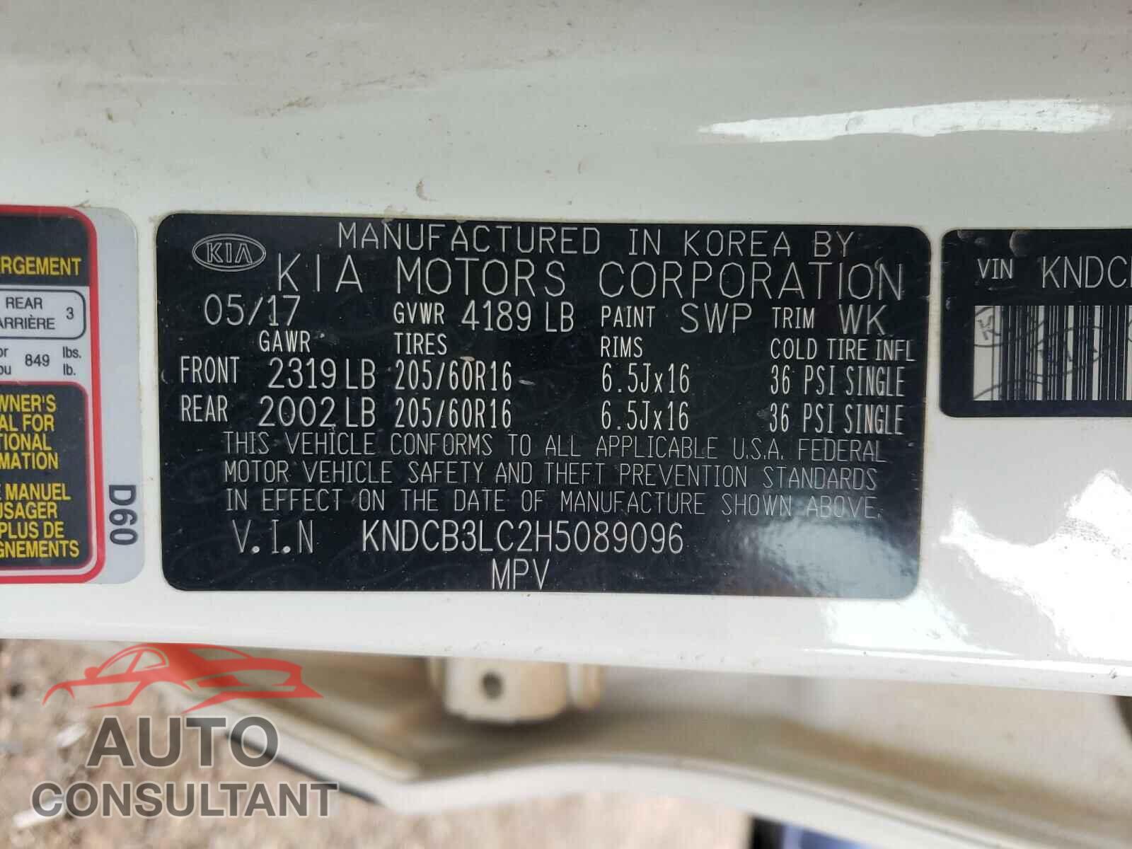 KIA NIRO 2017 - KNDCB3LC2H5089096