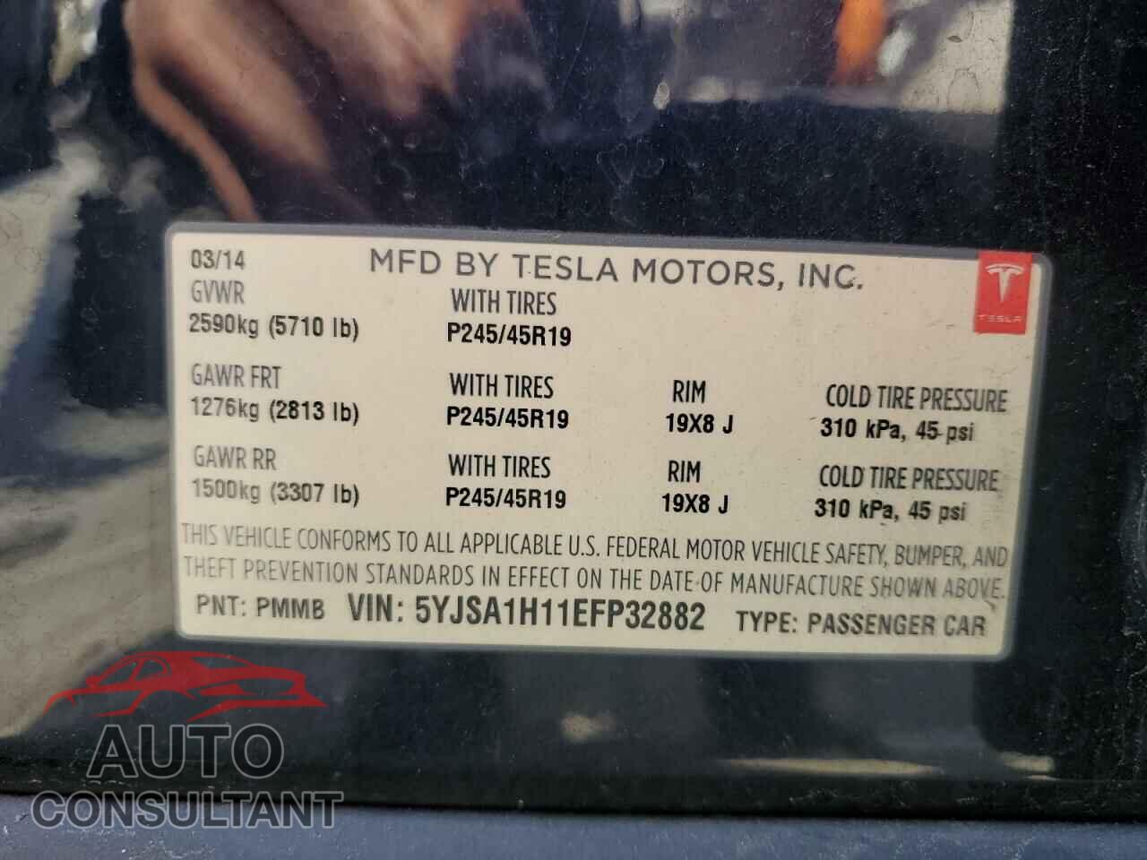 TESLA MODEL S 2014 - 5YJSA1H11EFP32882