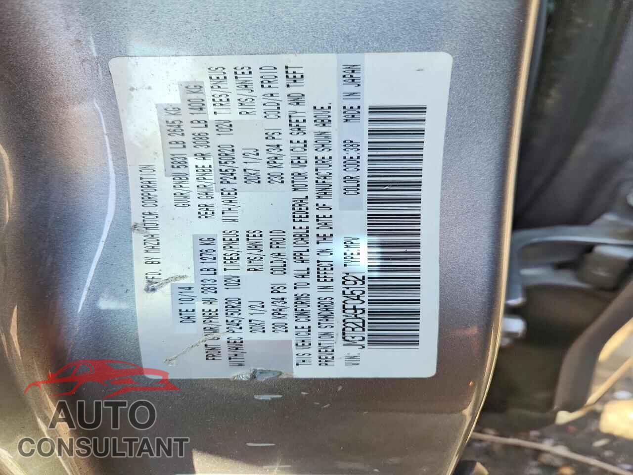MAZDA CX-9 2015 - JM3TB2DA9F0451921