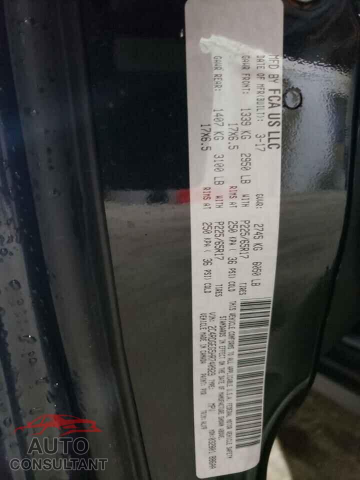 DODGE CARAVAN 2017 - 2C4RDGEG5HR740929