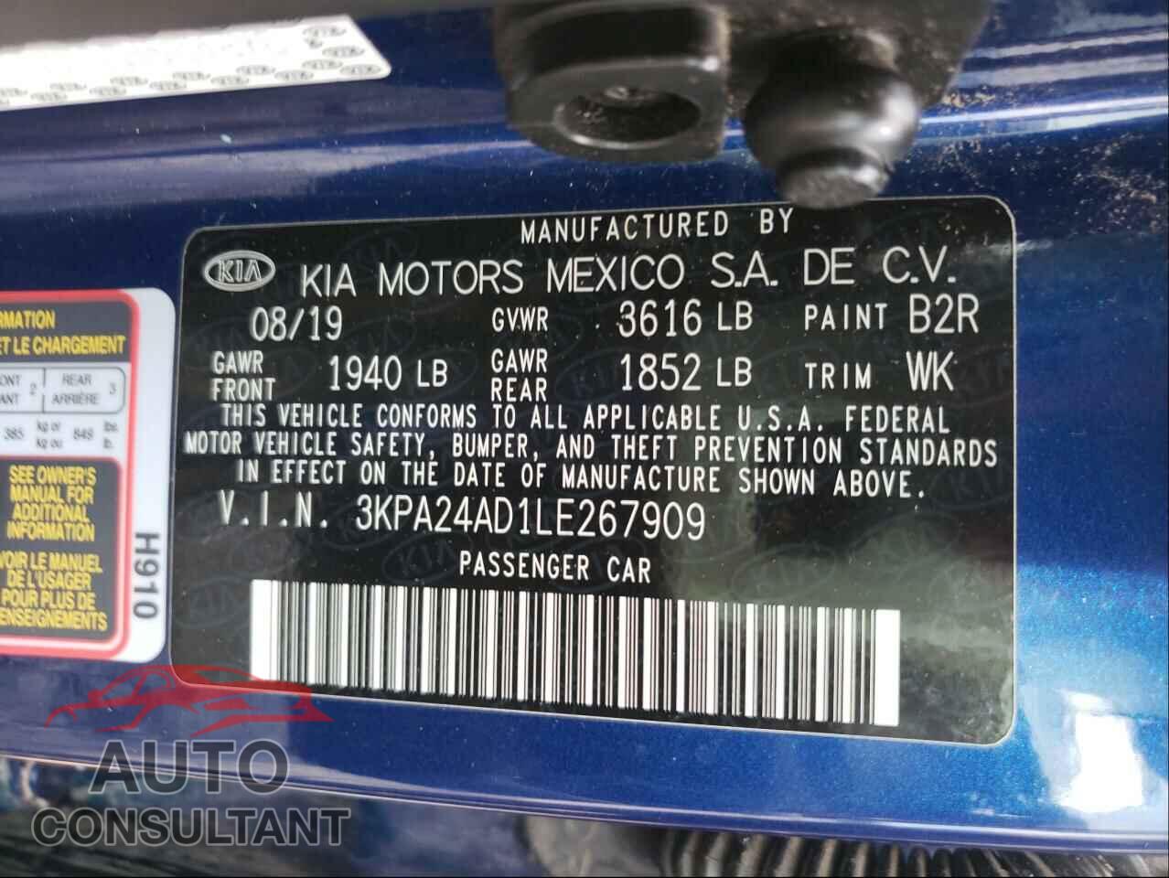KIA RIO 2020 - 3KPA24AD1LE267909