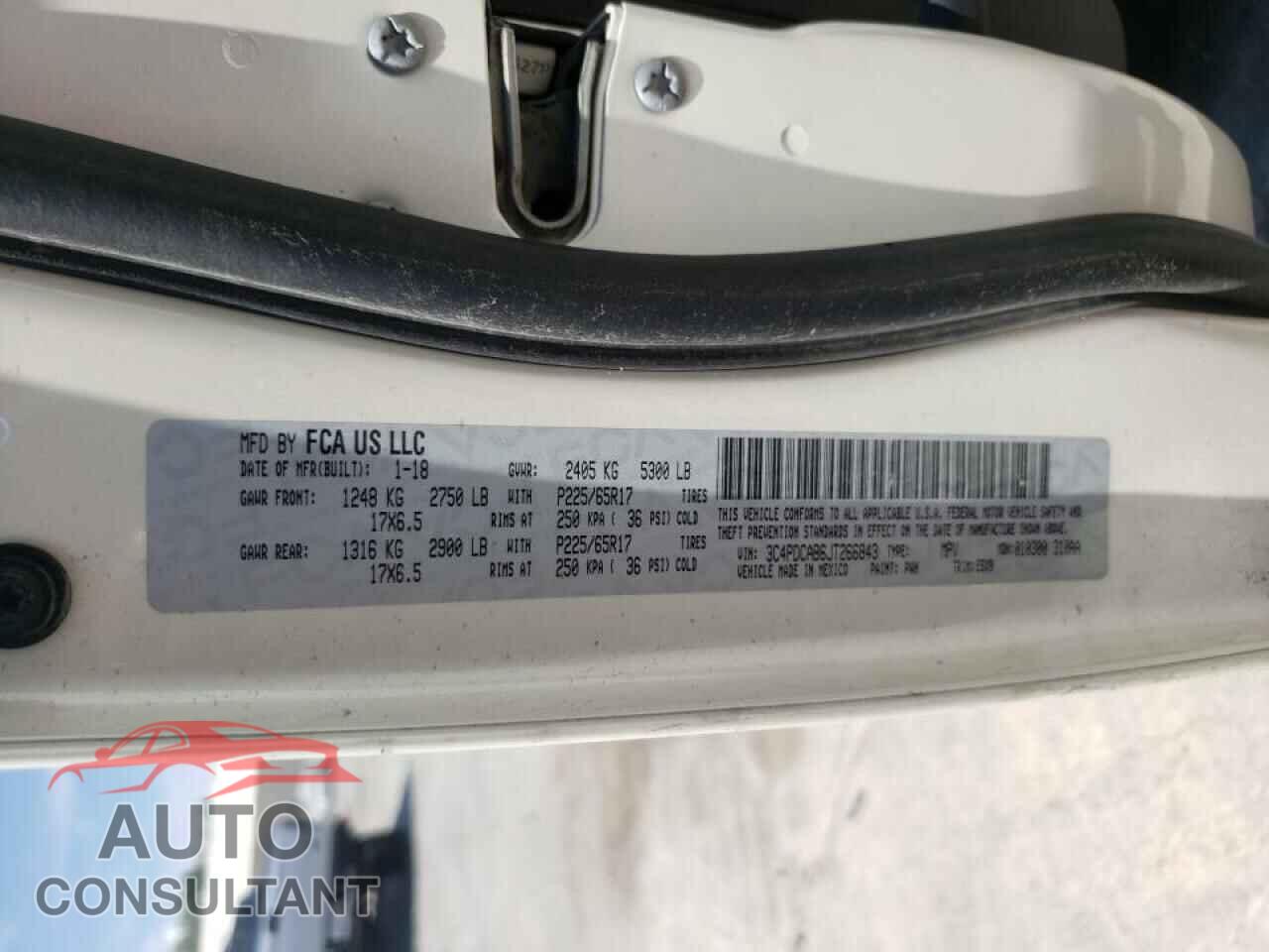 DODGE JOURNEY 2018 - 3C4PDCAB6JT266843
