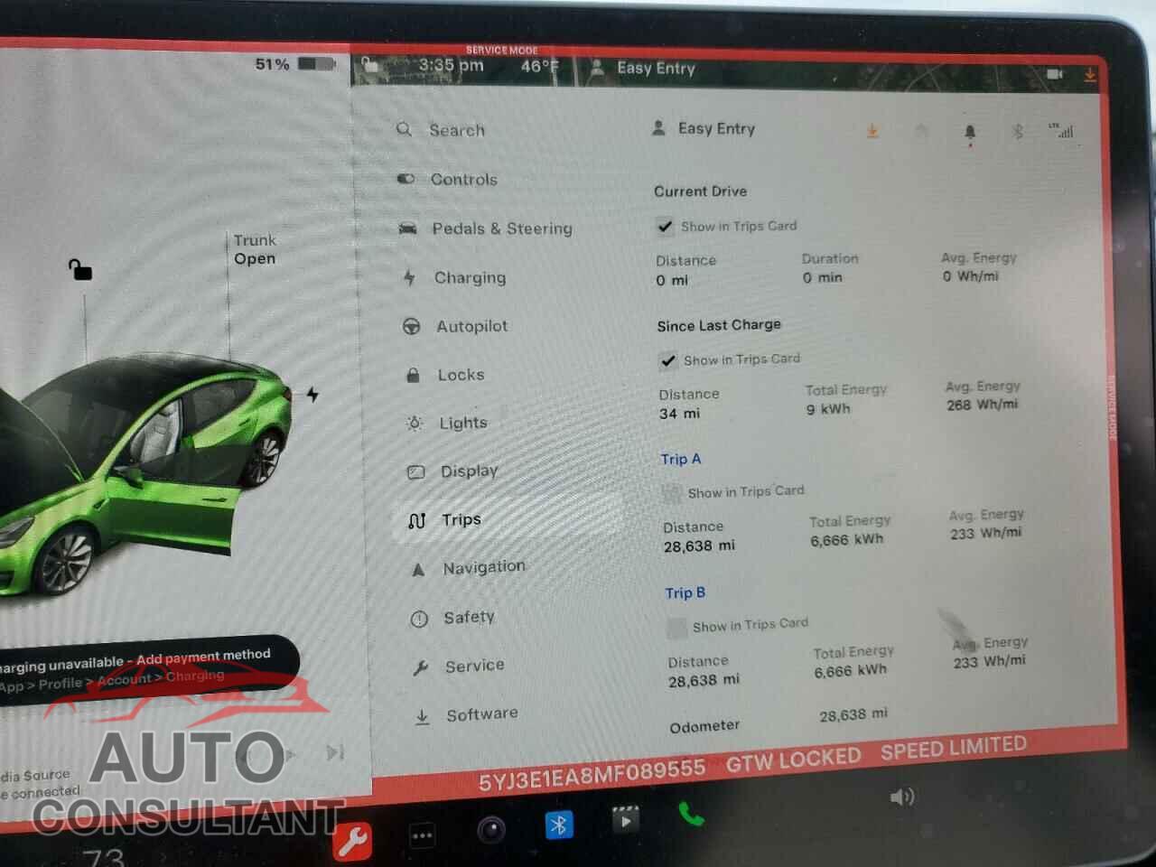 TESLA MODEL 3 2021 - 5YJ3E1EA8MF089555