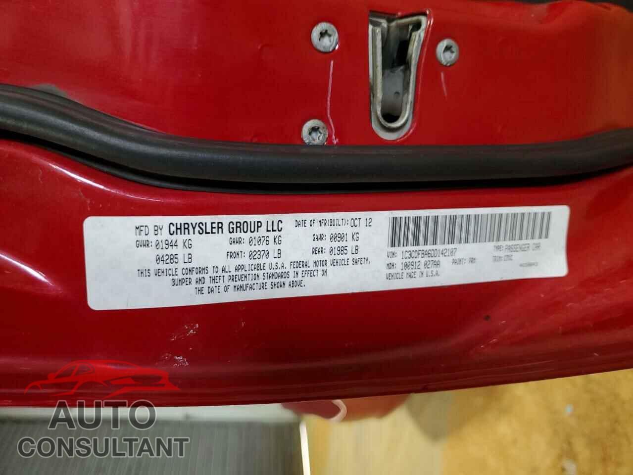 DODGE DART 2013 - 1C3CDFBA6DD142107