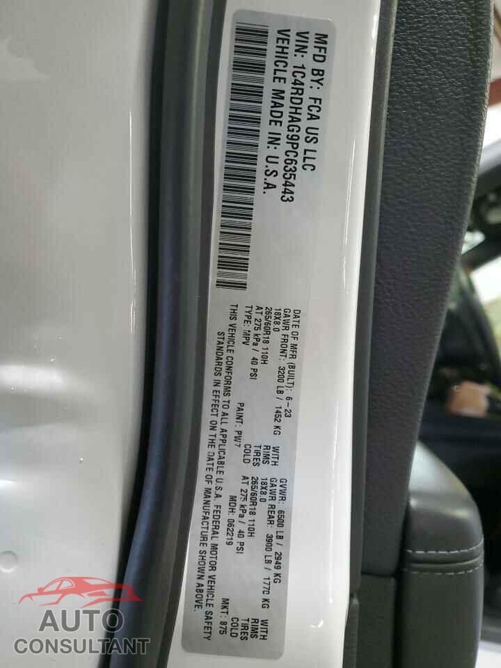 DODGE DURANGO 2023 - 1C4RDHAG9PC635443