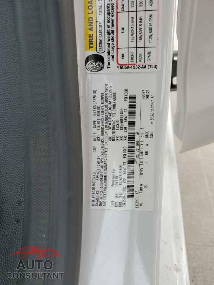 FORD FIESTA 2018 - 3FADP4EJ0JM122285