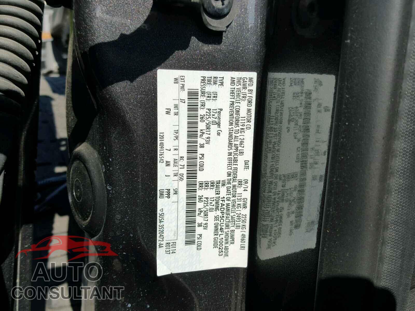 FORD CMAX 2015 - 1FADP5CU4FL100253