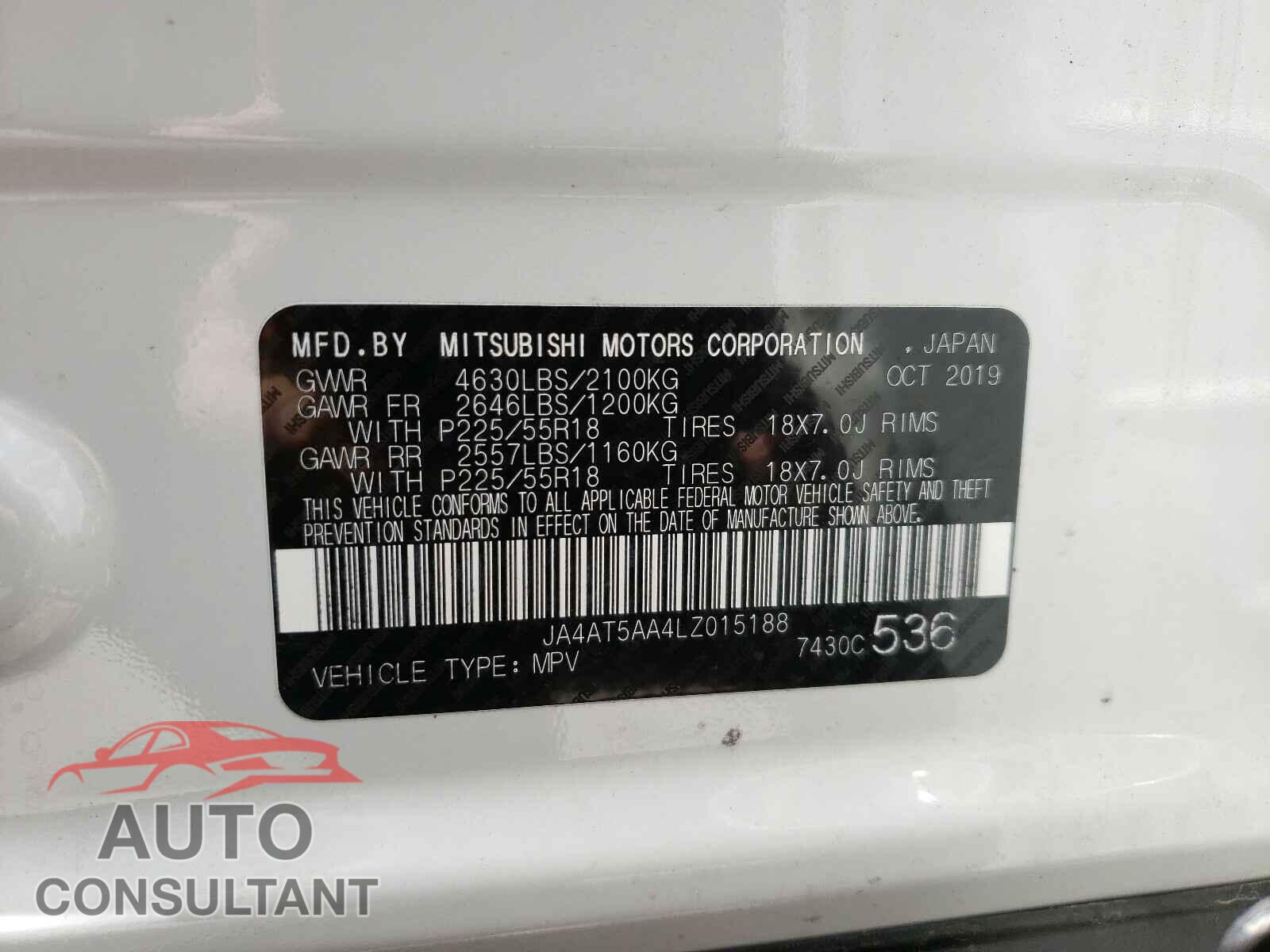 MITSUBISHI ECLIPSE 2020 - JA4AT5AA4LZ015188