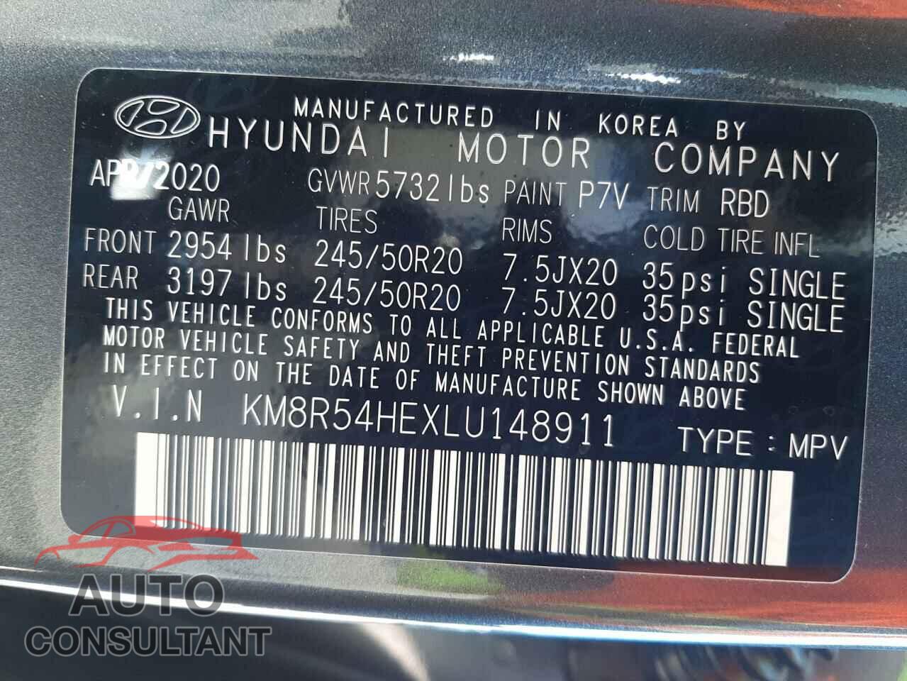 HYUNDAI PALISADE 2020 - KM8R54HEXLU148911