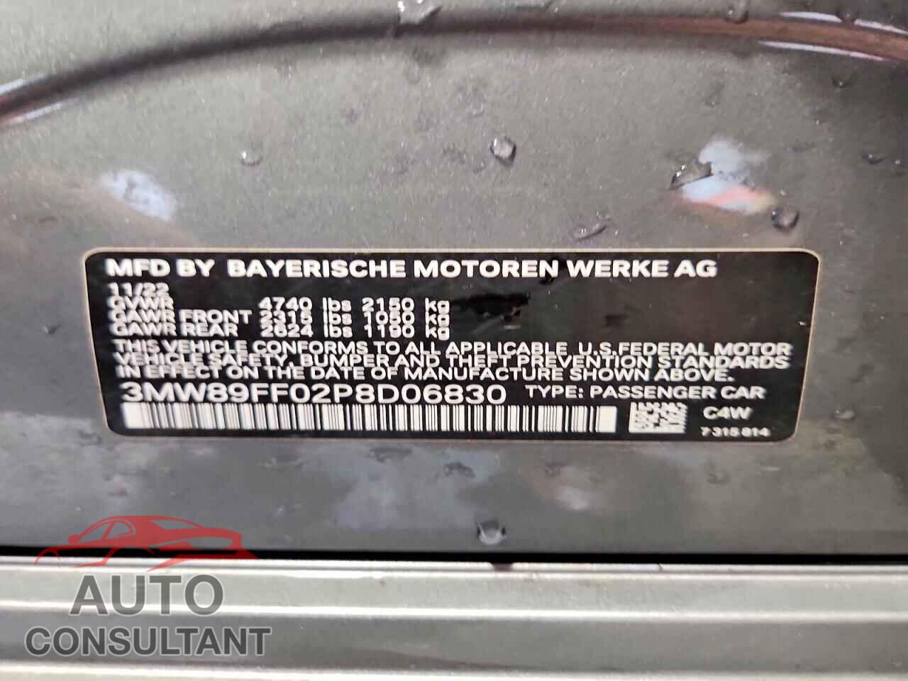 BMW 3 SERIES 2023 - 3MW89FF02P8D06830