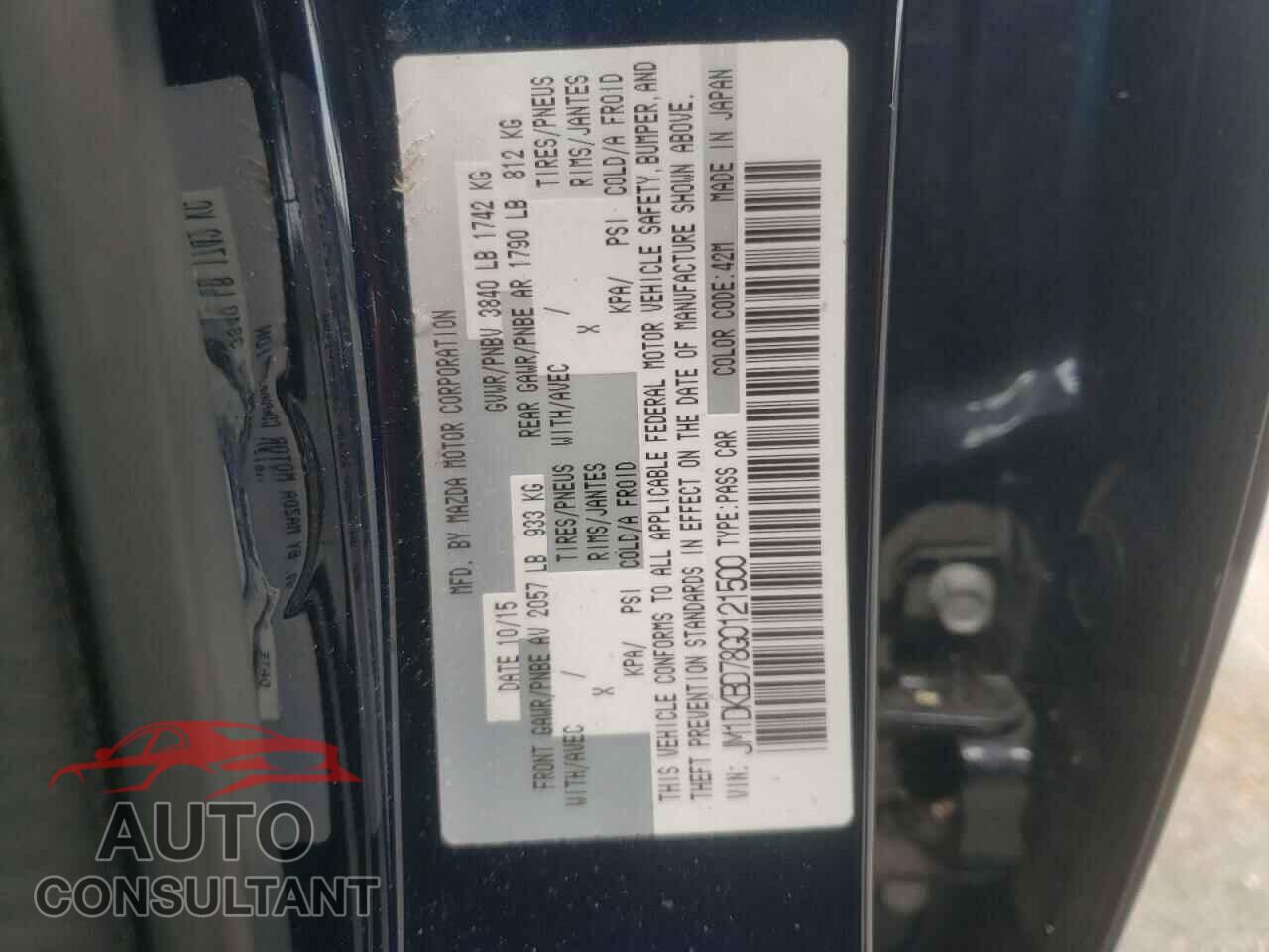 MAZDA CX-3 2016 - JM1DKBD78G0121500