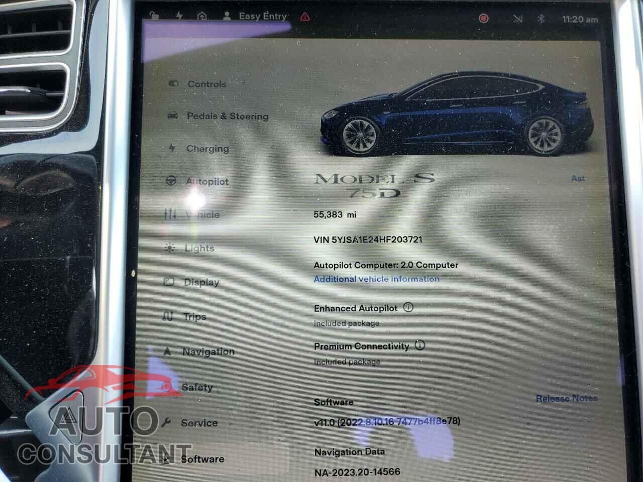 TESLA MODEL S 2017 - 5YJSA1E24HF203721