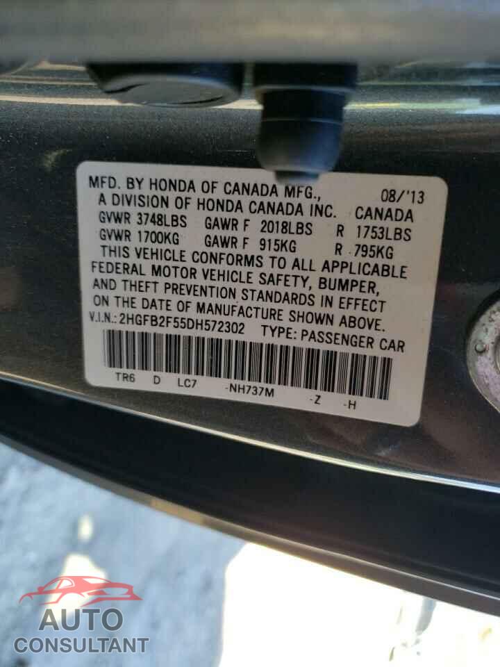 HONDA CIVIC 2013 - 2HGFB2F55DH572302