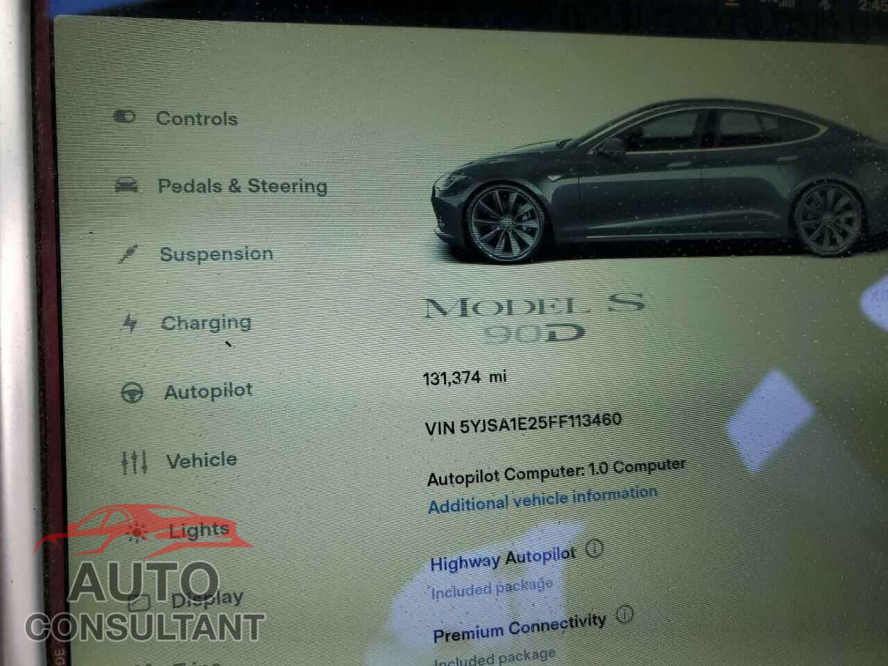 TESLA MODEL S 2015 - 5YJSA1E25FF113460