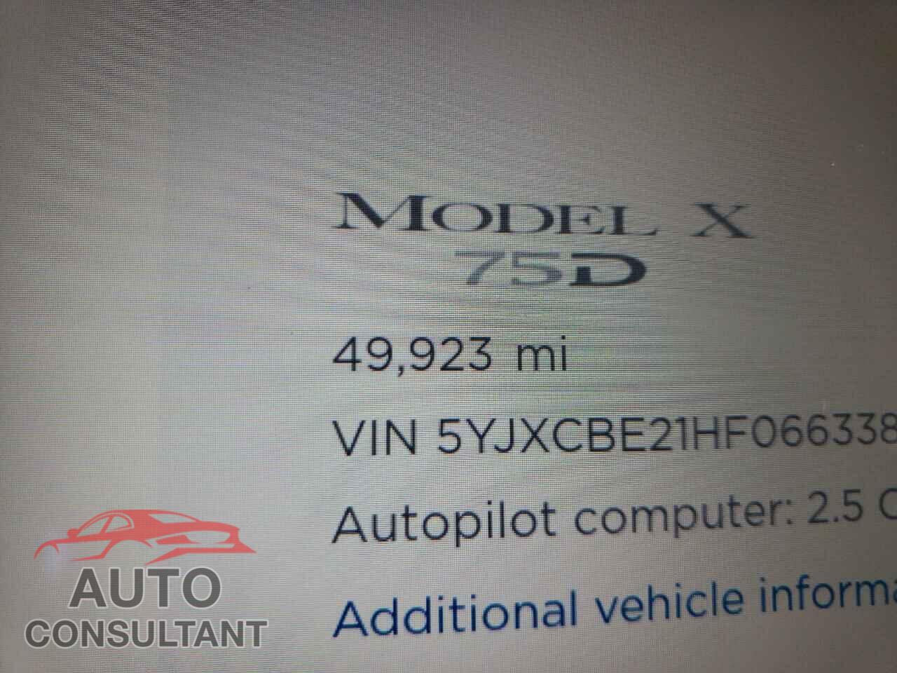 TESLA MODEL X 2017 - 5YJXCBE21HF066338