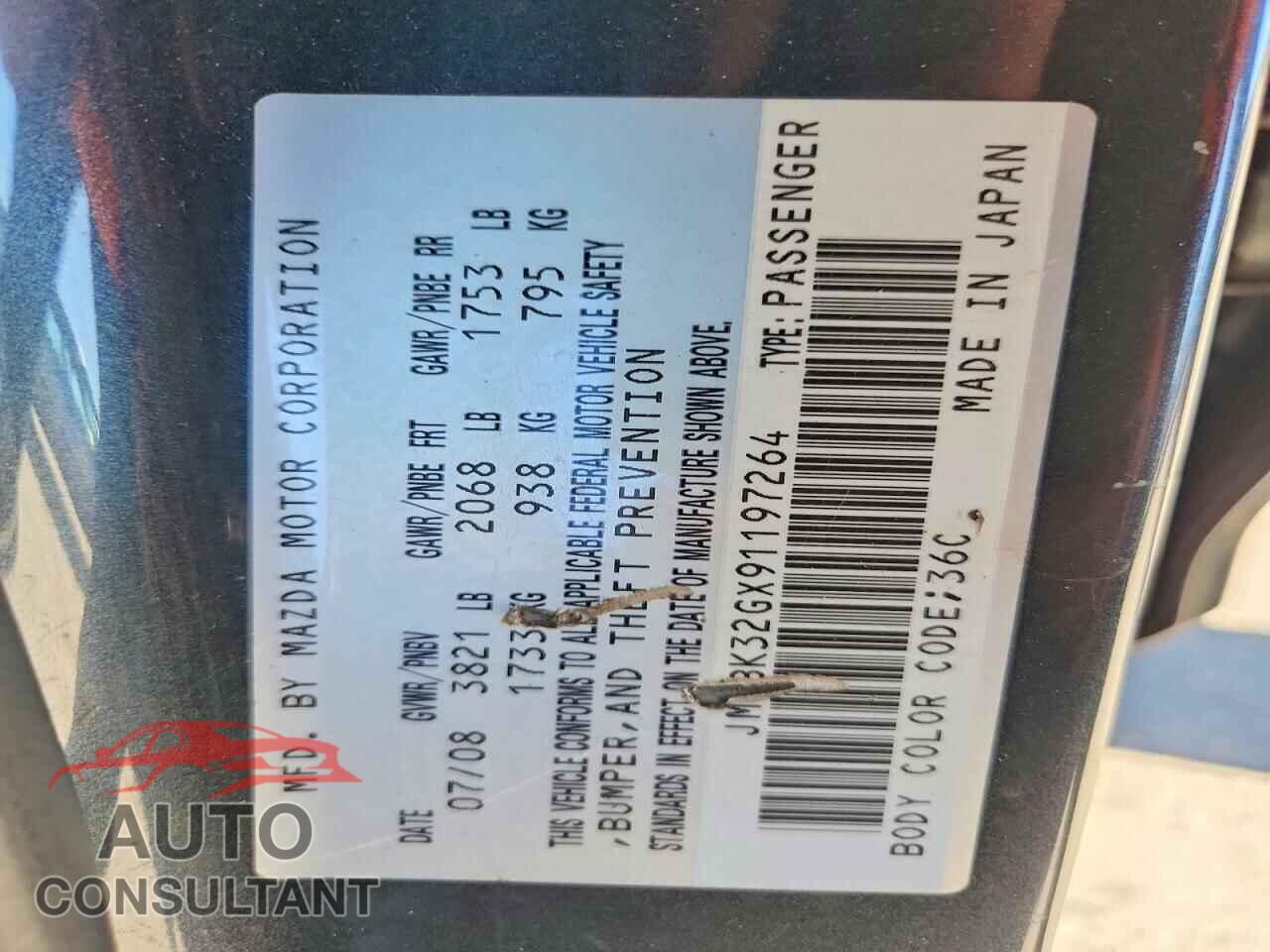 MAZDA 3 2009 - JM1BK32GX91197264