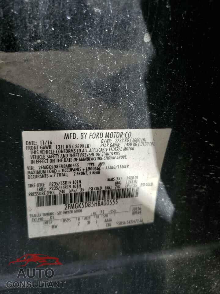 FORD FLEX 2017 - 2FMGK5D85HBA00555