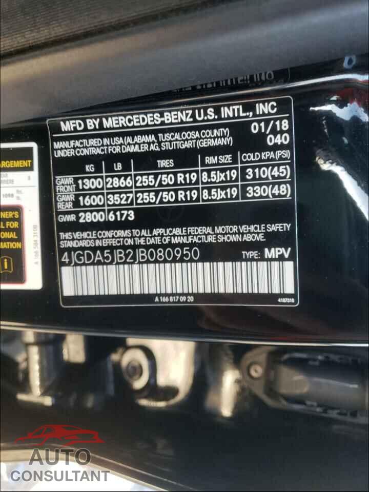MERCEDES-BENZ GLE-CLASS 2018 - 4JGDA5JB2JB080950