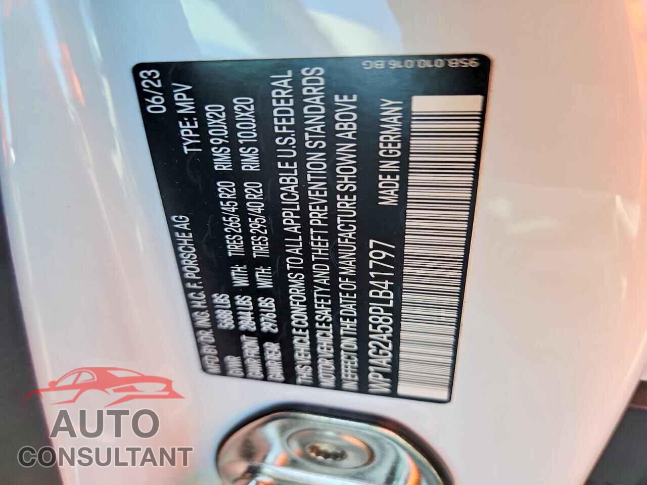 PORSCHE MACAN 2023 - WP1AG2A58PLB41797
