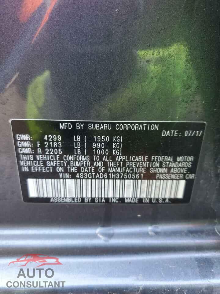 SUBARU IMPREZA 2017 - 4S3GTAD61H3750561