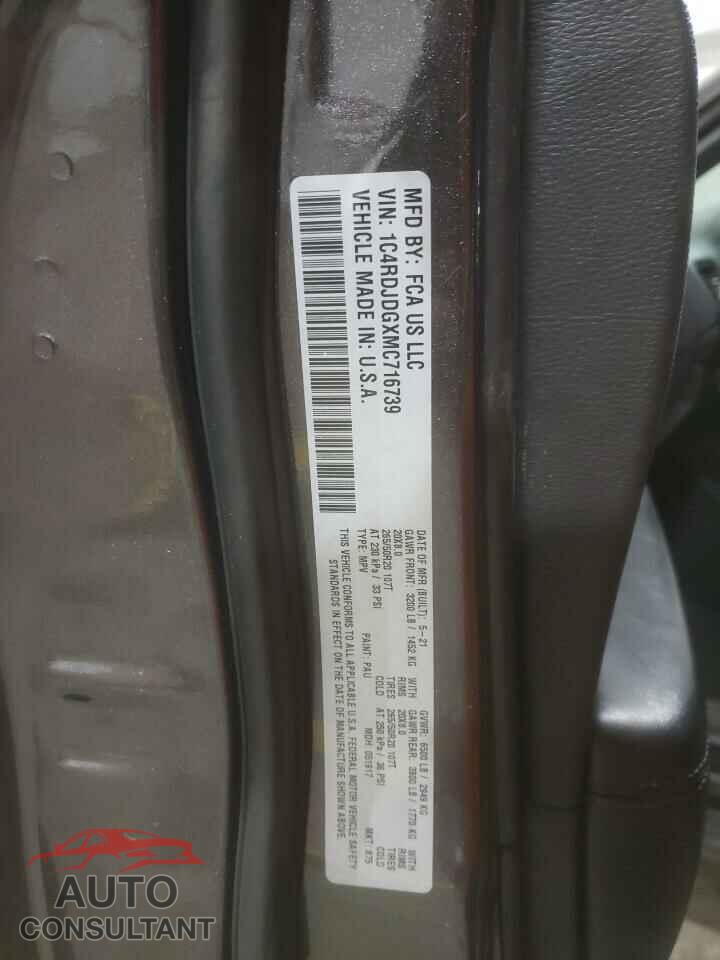 DODGE DURANGO 2021 - 1C4RDJDGXMC716739