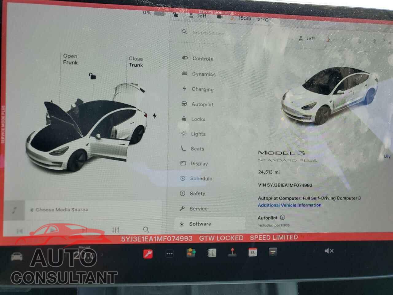 TESLA MODEL 3 2021 - 5YJ3E1EA1MF074993