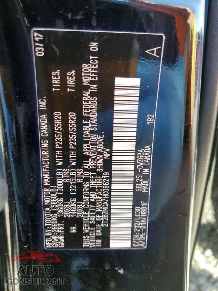 LEXUS RX350 2017 - 2T2BZMCA7HC086219