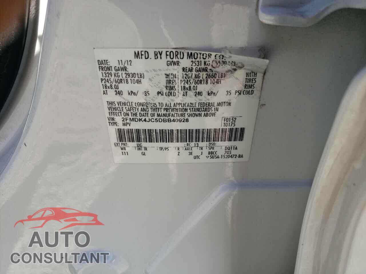FORD EDGE 2013 - 2FMDK4JC5DBB40928