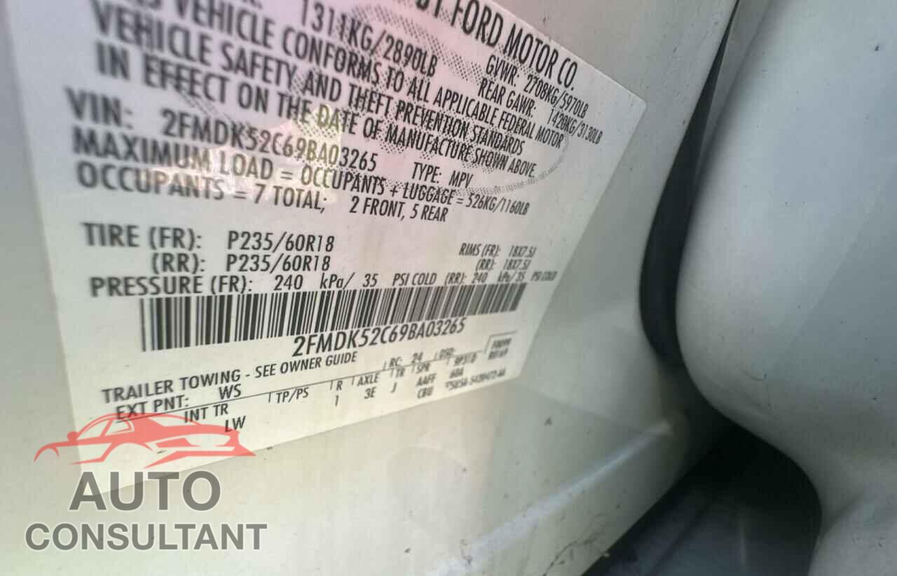 FORD FLEX 2009 - 2FMDK52C69BA03265