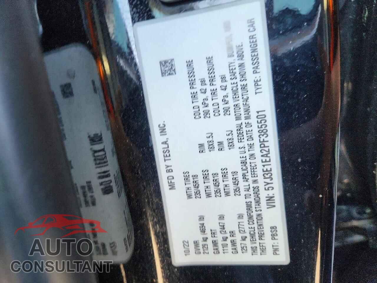 TESLA MODEL 3 2023 - 5YJ3E1EA2PF385501