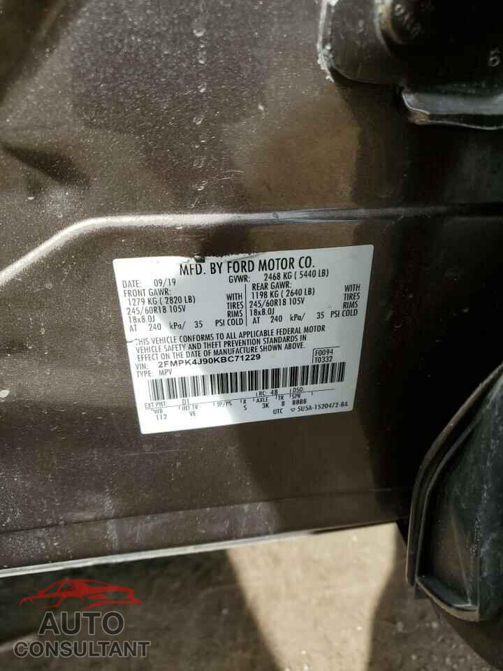 FORD EDGE 2019 - 2FMPK4J90KBC71229