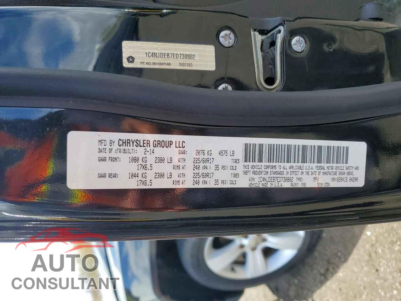 JEEP COMPASS 2014 - 1C4NJDEB7ED730802
