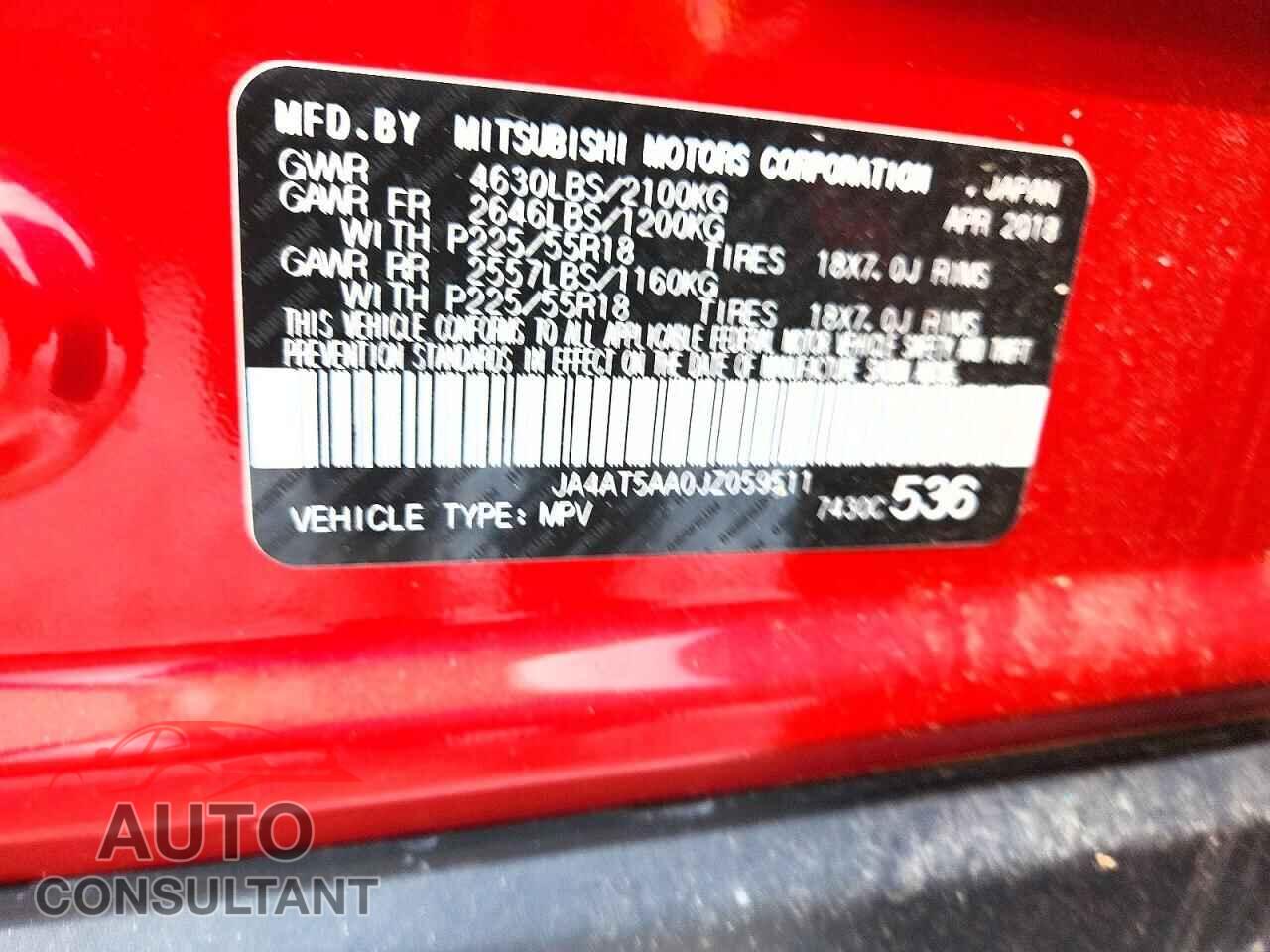 MITSUBISHI ECLIPSE 2018 - JA4AT5AA0JZ059511