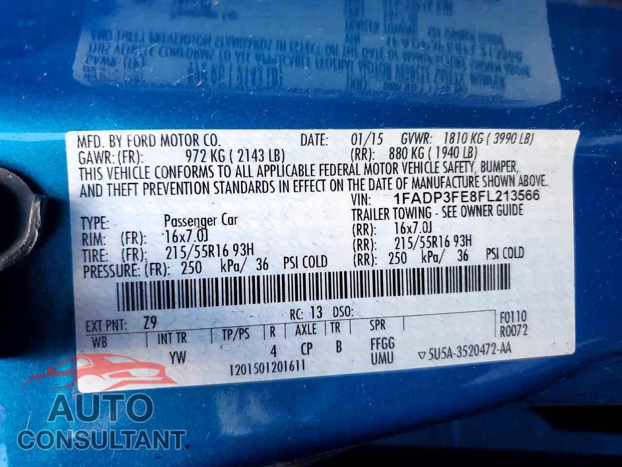 FORD FOCUS 2015 - 1FADP3FE8FL213566