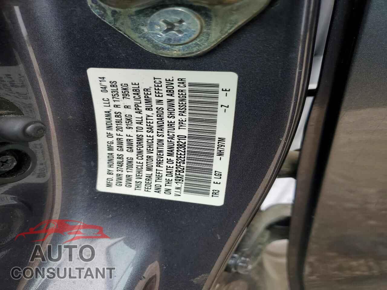 HONDA CIVIC 2014 - 19XFB2F52EE238210