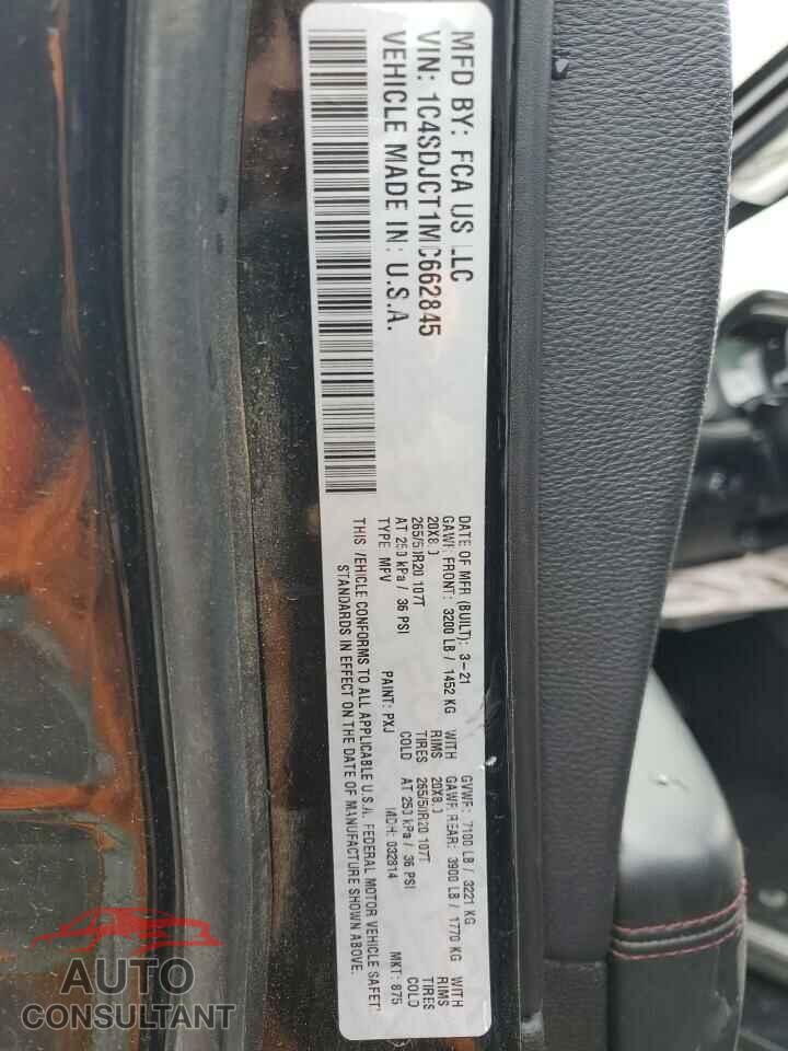 DODGE DURANGO 2021 - 1C4SDJCT1MC662845
