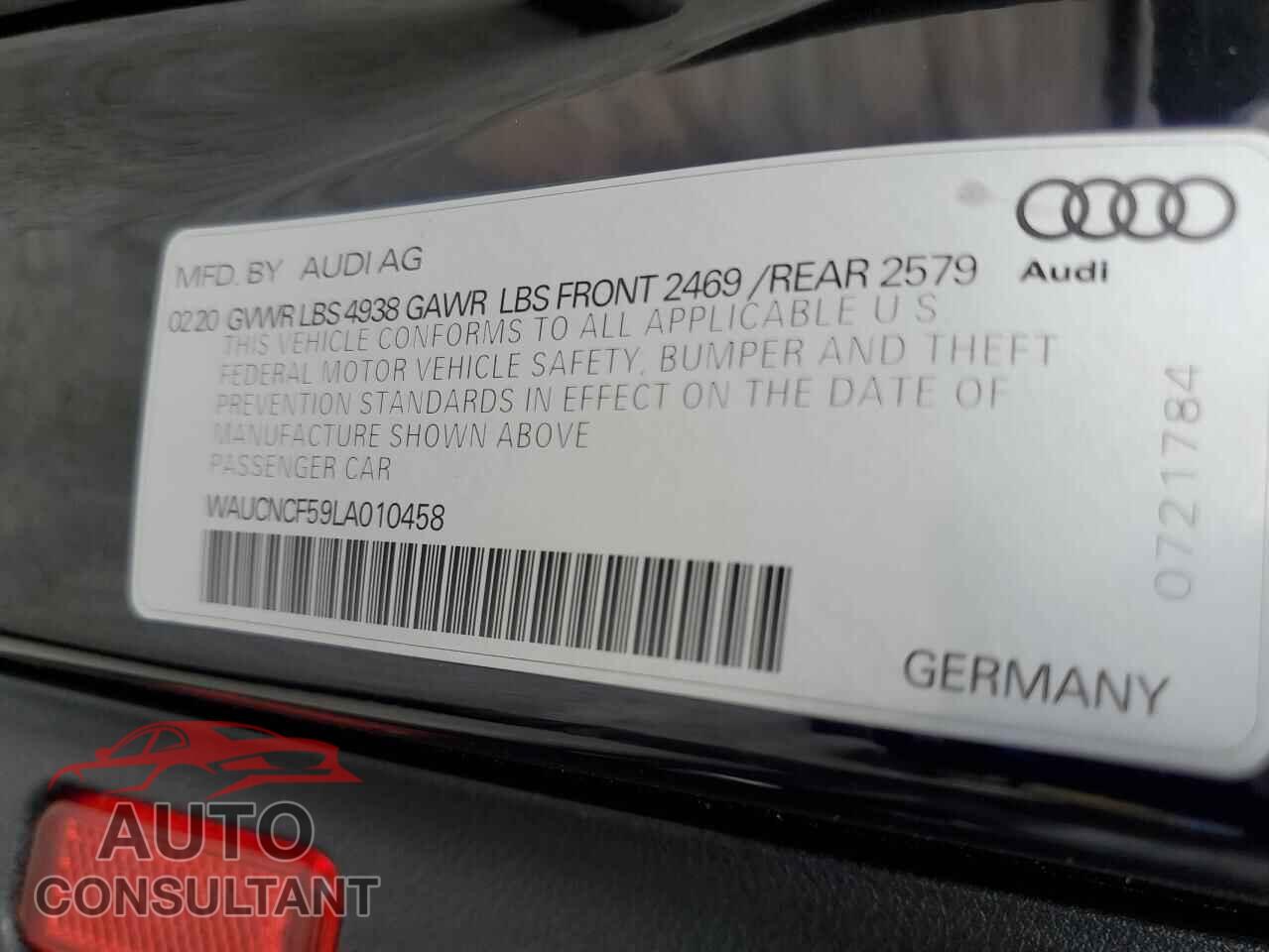 AUDI A5 2020 - WAUCNCF59LA010458