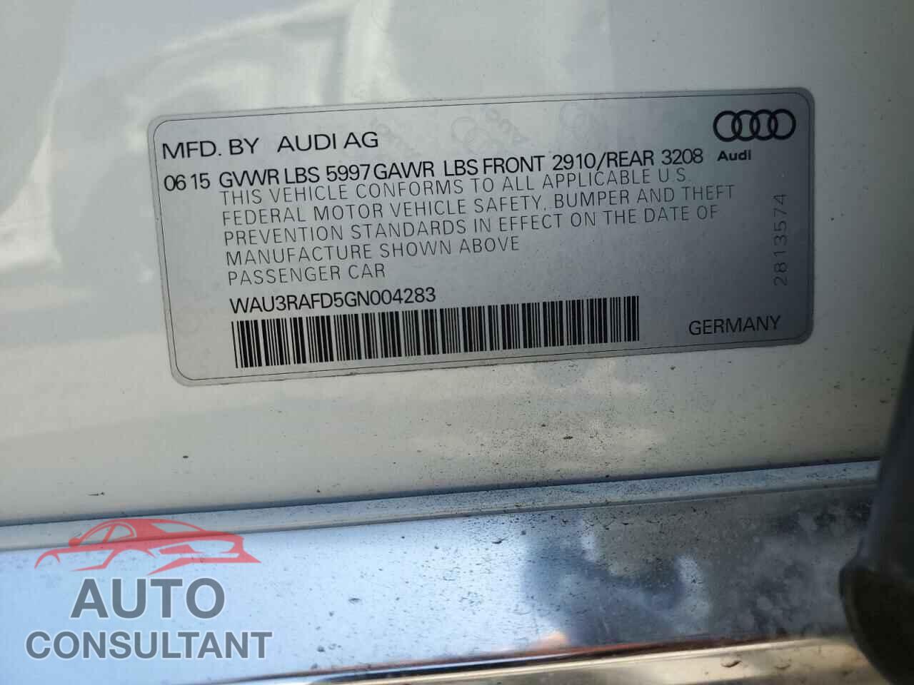 AUDI A8 2016 - WAU3RAFD5GN004283