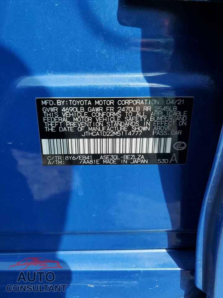 LEXUS IS 2021 - JTHCA1D22M5114777