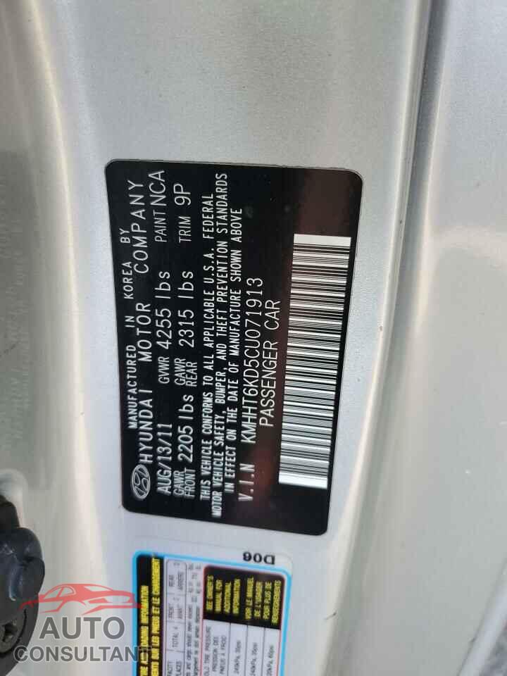 HYUNDAI GENESIS 2012 - KMHHT6KD5CU071913