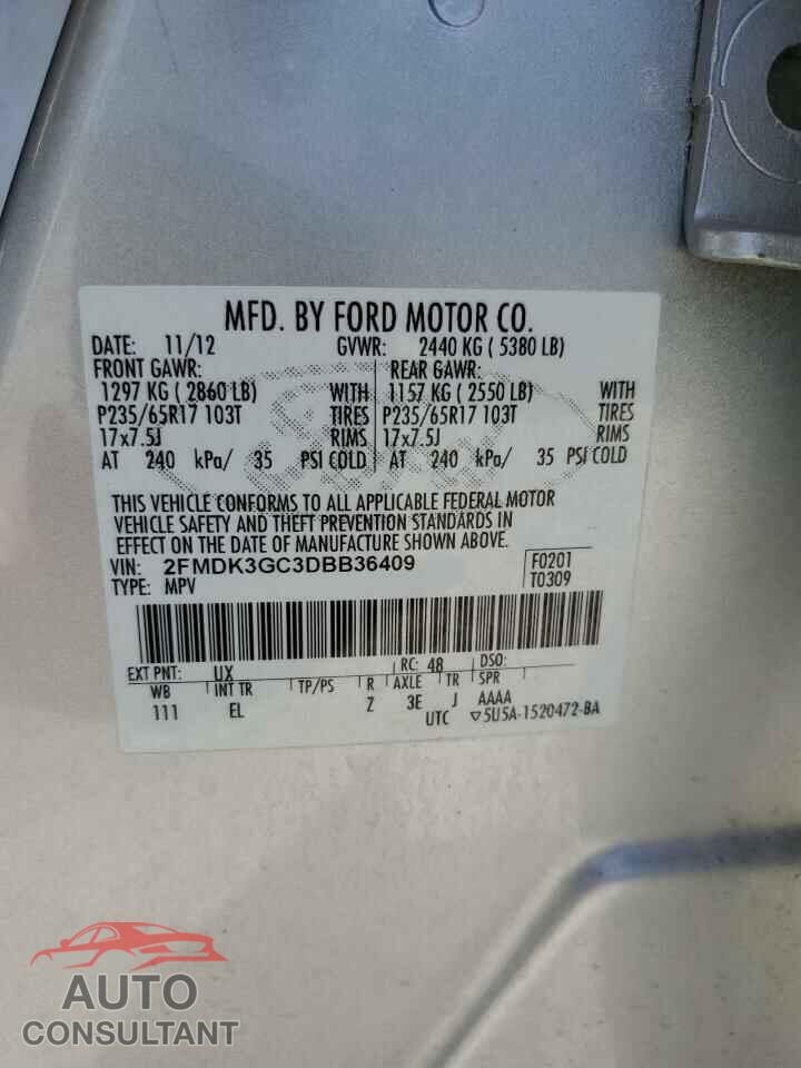 FORD EDGE 2013 - 2FMDK3GC3DBB36409