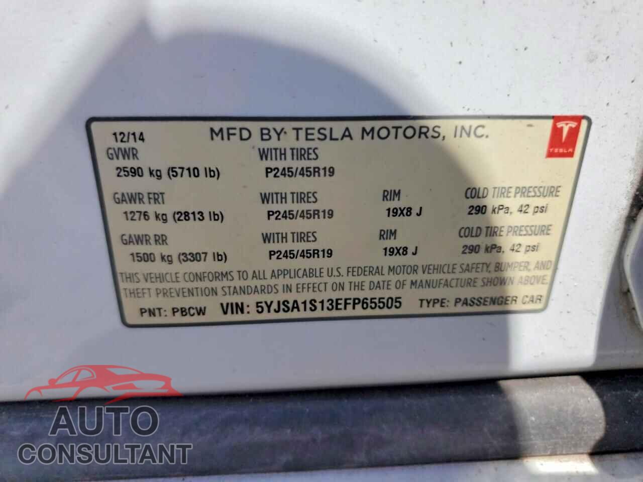 TESLA MODEL S 2014 - 5YJSA1S13EFP65505