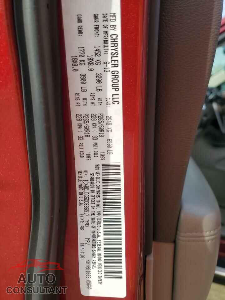 DODGE DURANGO 2013 - 1C4RDJDG5DC686517
