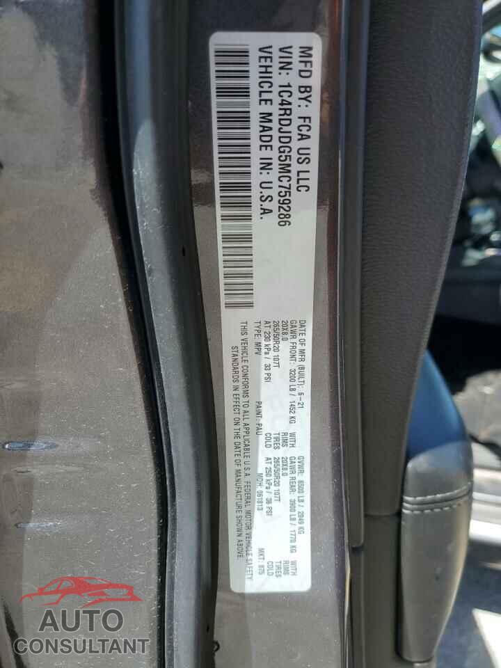 DODGE DURANGO 2021 - 1C4RDJDG5MC759286