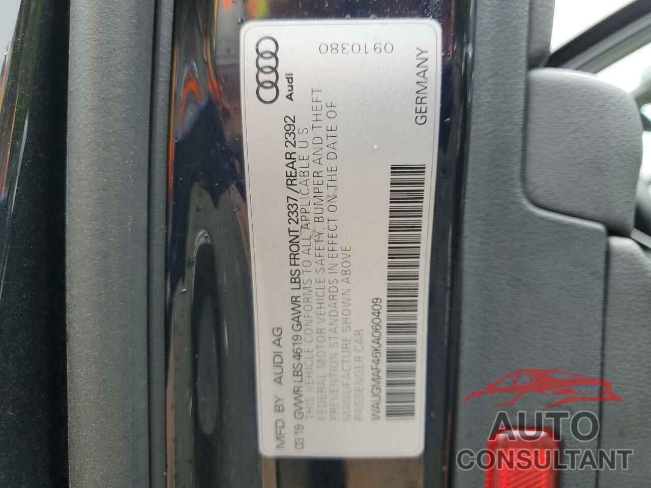 AUDI A4 2019 - WAUGMAF46KA060409